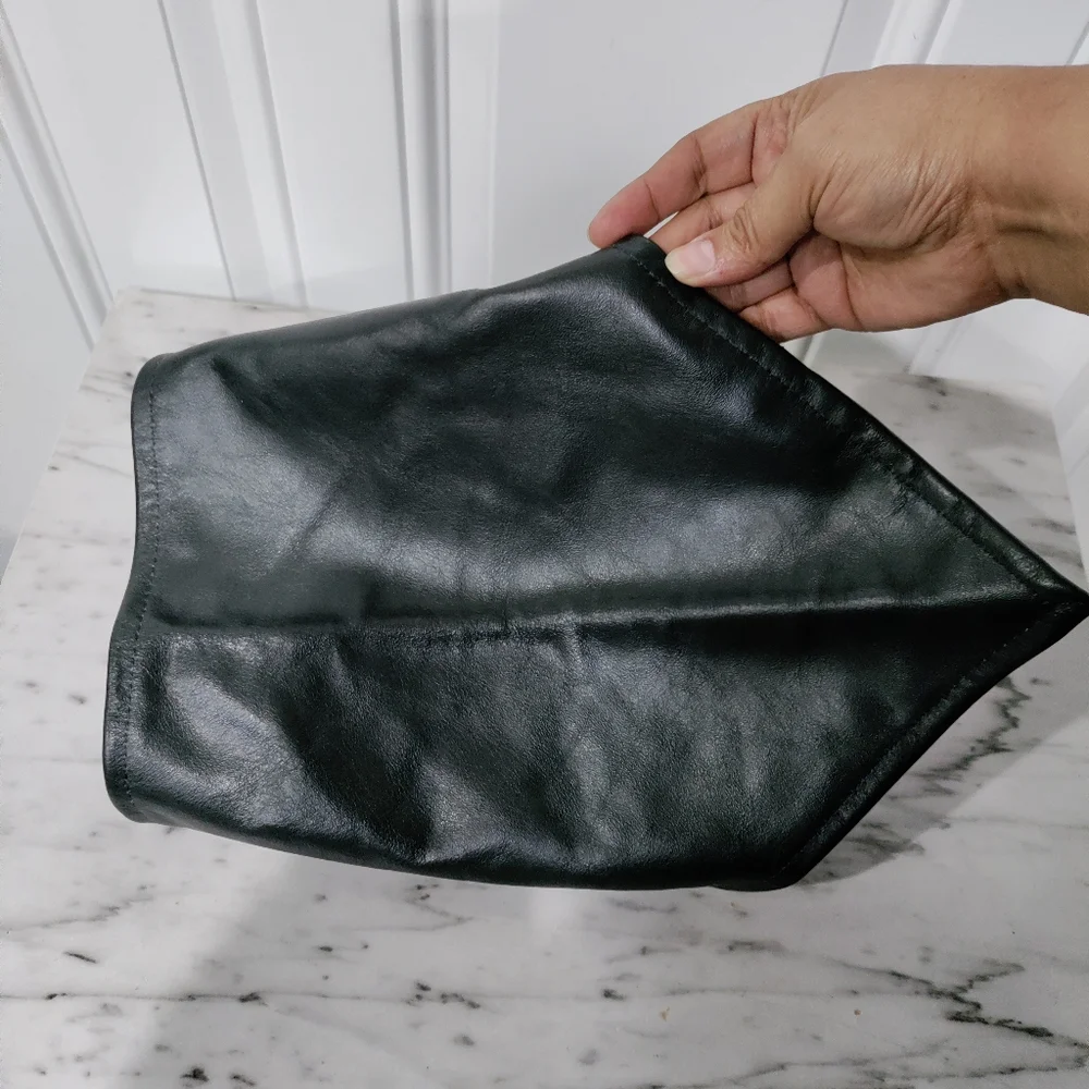 Rude Dog black leather dog bandana